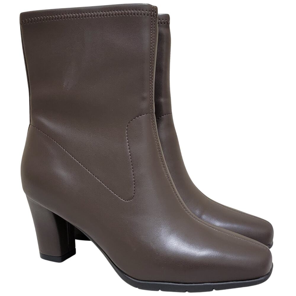 Aerosoles Women Cinnamon Stretch Block Heel Booties Size US 7M Brown